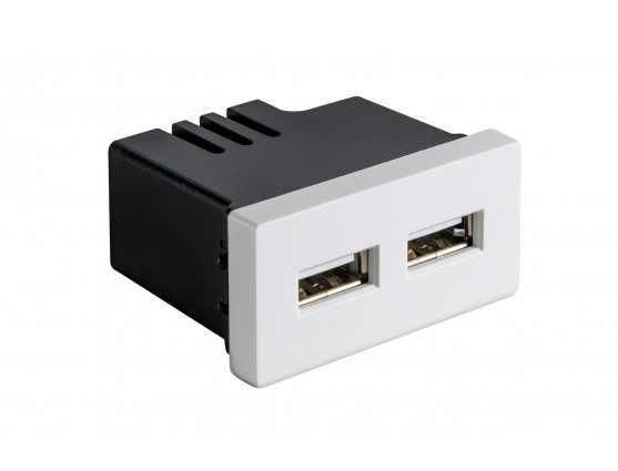 Модуль в рамку 2 USB-порта 2.4A белый (1/2)