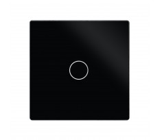 Стеклянная панель выключателя 1кл. (черная)
