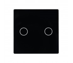 Стеклянная панель выключателя 2кл. (черная)