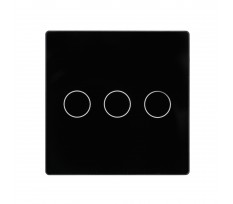 Стеклянная панель выключателя 3кл. (черная)