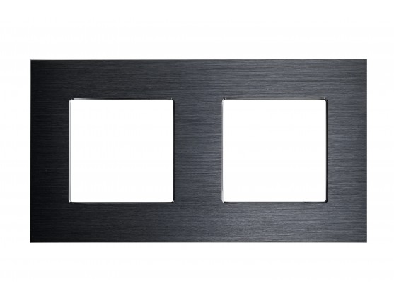Рамка алюминиевая 2 поста (черная)
